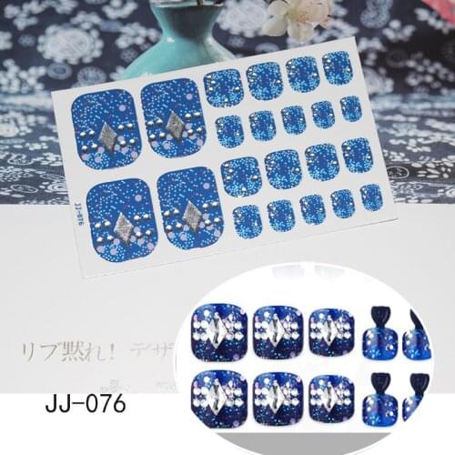 22tips/sheet New Summer Styles Toenail Stickers Shining Sequins Feet Decorations Waterproof Full Cover Stickers DIY Toenail Tips