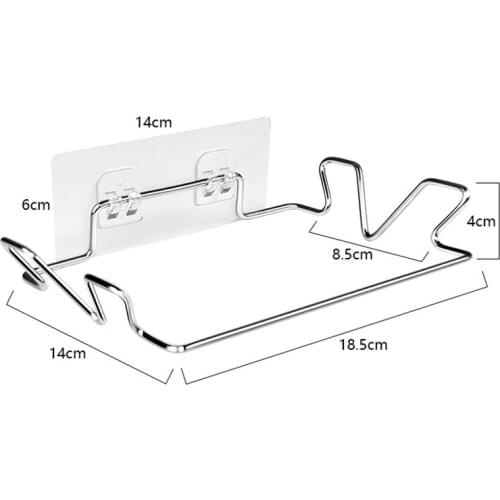 Stainless Steel Kitchen Trash Bag Holder Multifunctional Punch-free Cabinet Door Self-Adhesive Storage Garbage Bags Racks