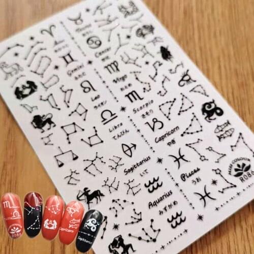 Newest R086 design 3d nail sticker Japan Korea type DIY decal decoration tools for nail wraps