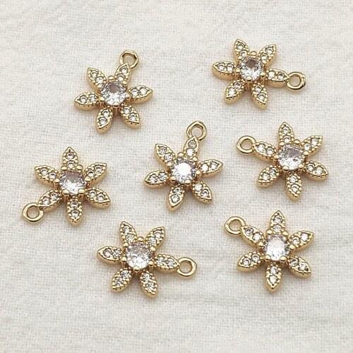 New arrival! 15X11mm 50pcs Cubic Zirconia Copper Charm For Handmade Necklace Earring DIY Parts Jewelry Findings & Components