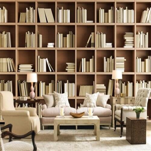 Beibehang European 3D Stereo Library Murals Wallpaper 3D Living Room Bedroom Mural Home Decorative Wallpaper for walls 3 d