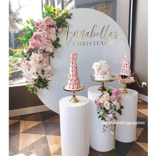Wholesale wedding display stand pedestal white mental/ acrylic cylinder plinths senyu2244