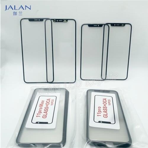 2pcs Front Glass +OCA Film For 11Pro 11 Pro Max LCD Touch Screen Outer Glass with OCA Glue Damaged Display Repair