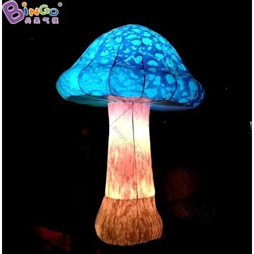 Customized 4 Meters high LED lighting inflatable mushroom color change digital print blow up mushroom for display light-up toy