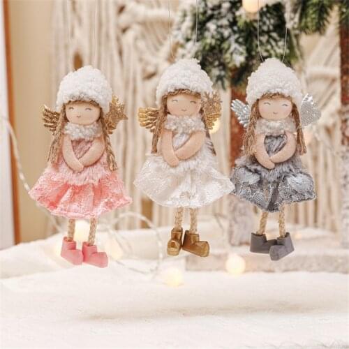 2021 Christmas Angel Plush Doll Pendant Christmas Tree Ornament Christmas Decoration for Home Xmas Gifts Noel Navidad