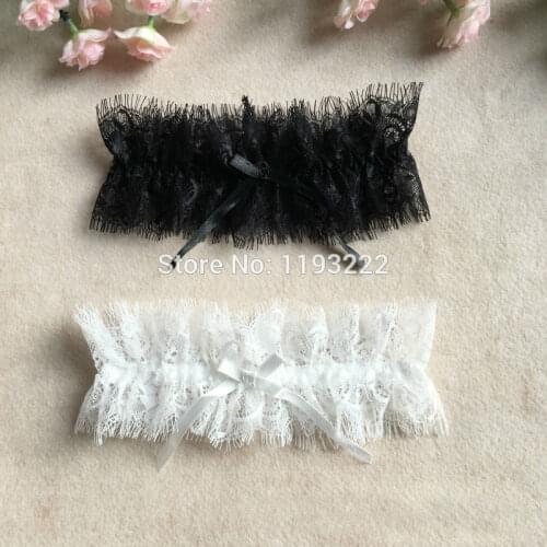 Japanese Neko Harajuku Eyelashes Lace Leg Garter Belt Ribbon Bow Wedding Party Lingerie Bridal Copsplay Maid Thigh Harness