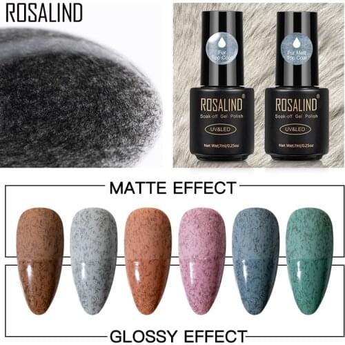 ROSALIND 7ML Fur Matt Top Base Coat Long Lasting Reinforce 7ml Transparent Manicure UV Primer Gel Lacquer Nail Art Base Coat