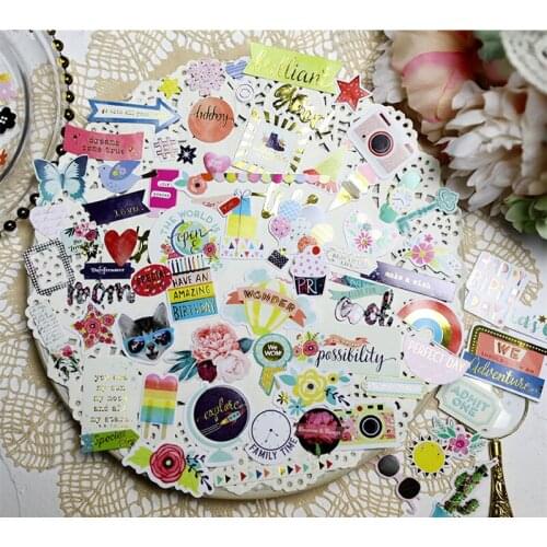 Wonder Party Cardstock Die Cut Fiol Stickers Pack for Scrapbooking Happy Planner/Card Making/Journaling Project Craft
