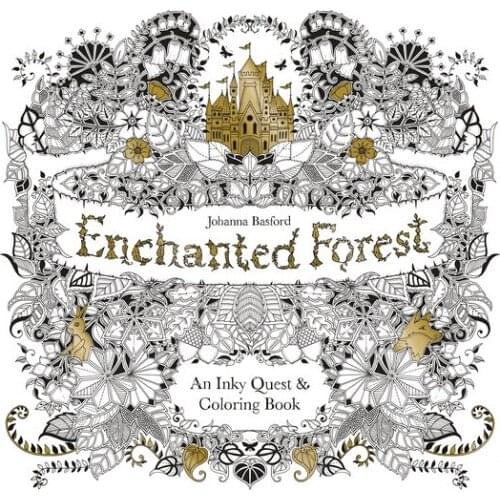 Enchanted Forest : An Inky Adventure and Coloring Book Adult Children Relax Graffiti Painting Book