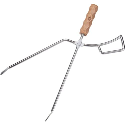 Charcoal Clip Portable Heat Resistant Wood BBQ Stainless Steel Duckbill Tongs for Outdoor Camping Picnic Accessories