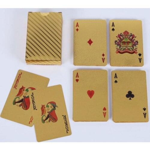 Gold Foil Plated Poker Playing Cards Golden Playing Card set Plastic foil poker Durable Waterproof Card Special Gift Table Games