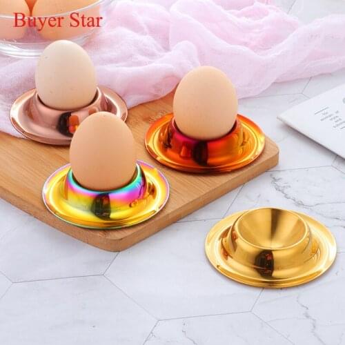 1pcs/4 PCS Durable tableware Stainless Steel Egg seat Gold Breakfast Boiled Metal Egg Cup Holder Serving utensils Kitchen gadget