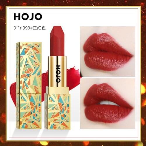 1 PC HOJO moisturizing lipstick sexy red pumpkin bean color waterproof long lasting full lip care matte lipstick pencil