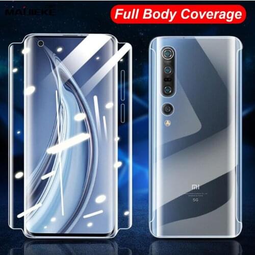 10PCS Front+Back Hydrogel film For Xiaomi mi 10 Screen Protector for Xiaomi mi 10 pro Full Body nano Protective Film