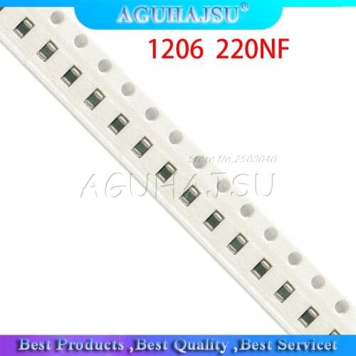 100pcs 220NF X5R Error 10% 50V 1206 0.22UF 224 smd capacitor
