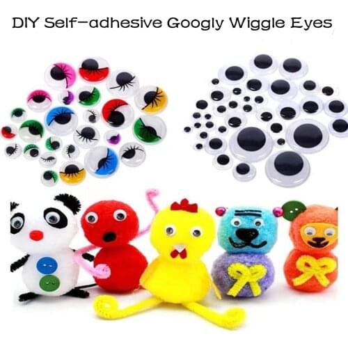 100pcs 6-20mm Self-adhesive Googly Wiggle Eyes for DIY Scrapbooking Crafts Projects DIY Dolls Accessories Eyes Handmade Toys