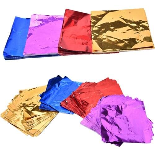 100pcs / bag Sweets Candy Package Foil Paper Chocolate Lolly Foil Wrappers Square the best Qixi Festival Gifts