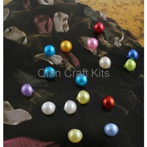 1000pcs Pearly mix color 9mm Acrylic Novelty shank buttons Domed Pearl Buttons