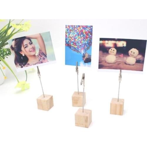 200pcs Wooden Memo Clip Message Note Folder Desktop Card Photo Clip Office Card Holder Picture Frame Home Decoration NO33