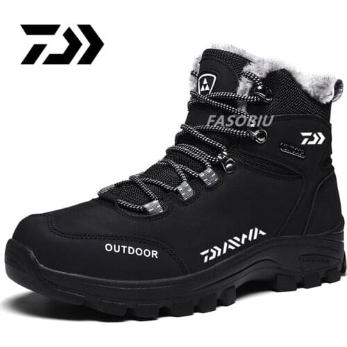 2021 Winter Daiwa Fishing Shoes Men Outdoor Snow Cotton Shoes Fishing Shoes Non-slip Waterproof Warm Fishing Climbing Shoes