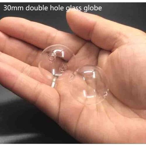 30mm round ball glass globe bubble vial double hole glass vial pendant glass bottle orbs diy necklace accessory decor gift 20pcs