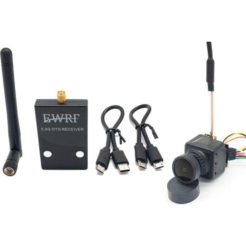 5.8G FPV Receiver UVC Video Downlink OTG VR Android Phone with DC 5-12V CMOS 1200TVL 2.5mm Wide Angle FPV Camera for RC Drone