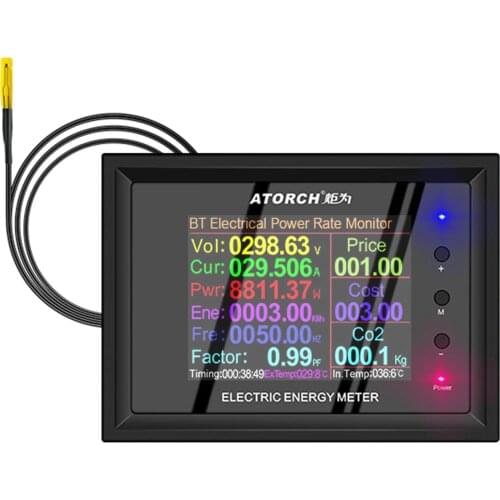 AC 50~300V 30A Electric Energy Tester Current Voltage Power Factor Frequency Energy Meter Mini Voltmeter Ammeter Multimeter