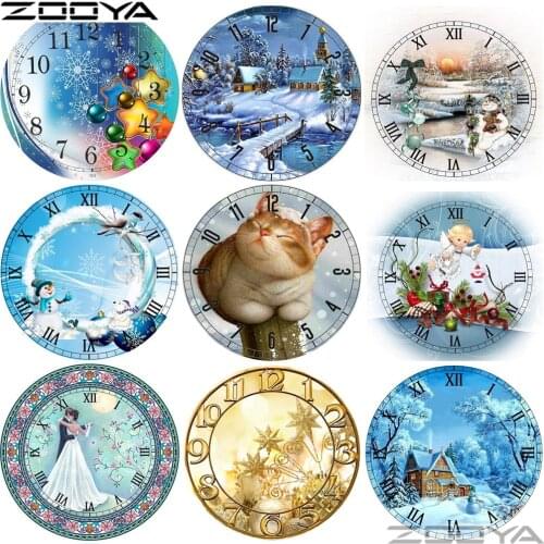 Diamond Painting Clock Picture Full Diamond Mosaic Round Puzzle Cross Stitch Kit Crafts Home Decoration