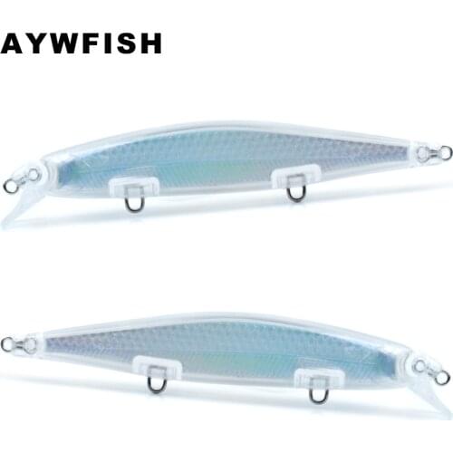AYWFISH 20PCS A Lot Unpainted Minnow Floating 110mm 11g Holographic Inside Artificial Tackle Bait Blank Fishing Lure Bodies