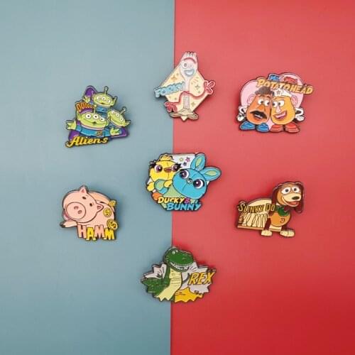 Disney Toy Story Cartoon Brooch Badge Jewelry Schoolbag Clothes Pin Enamel Brooches Badge Jewelry Children Gift