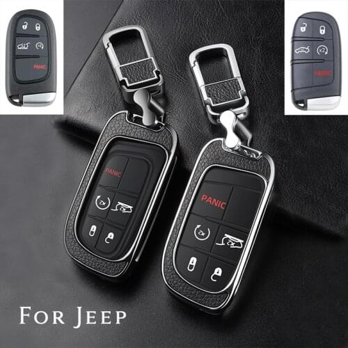 5 Buttons Zinc Alloy Remote Car Key Shell Case Keyless Smart Case For Jeep Dodge Dart Charger Challenger Chrysler 300 Patriot