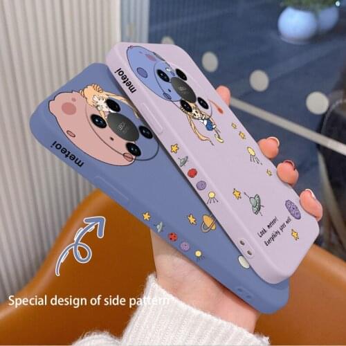 Planet Beautiful Girl Phone Case For Huawei Mate 40 40Pro 40Lite Pro Lite Liquid Silicone Cover