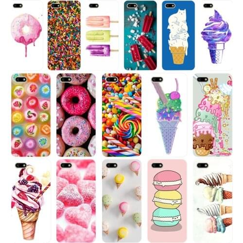 204H Colorful Ice Cream Macarons Soft Silicone Tpu Cover Case for huawei Honor 7a pro 7x play case