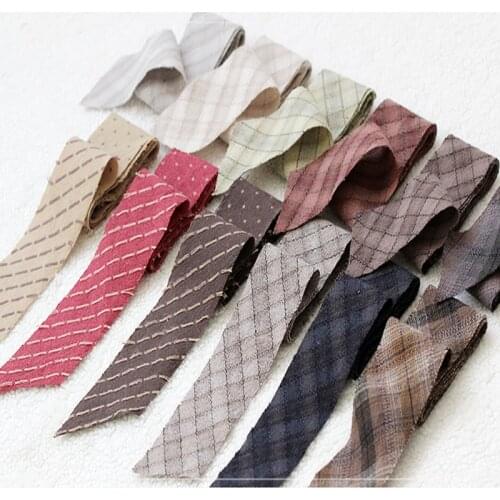 Dailylike Cotton Ribbons Cotton Strips Fabric Ribbon Patchwork Textile for Wrapping Fabric Edges Sewing Fabric DIY Gift Wrapping