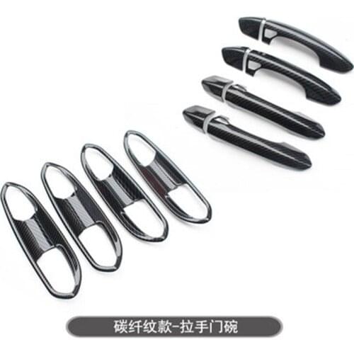 For Ford EDGE 2015-2020 Car Styling ABS Carbon fiber car Door Handle Bowl Door handle Protective covering Cover Trim