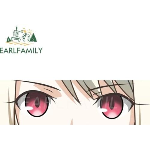 EARLFAMILY 15cm x 4.5cm Car Sticker for Illya Eye Slap Decal JDM Auto Helmet Motorcycle Bike Decoration Classic Anime Peek Eyes