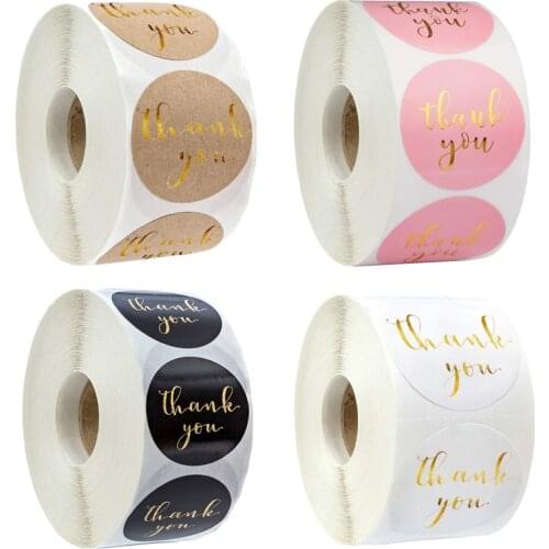 Handmade Label Stickers Circle Paper Thank You Wedding Gift Card Seal labels For Your Order Round Stationery Stickers 500pcs