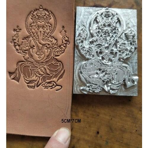 Ganesha pattern Hand-work unique design leather working tools carving punches stamp craft leather with leather carving tools