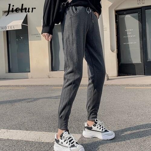 Jielur Spring Woman Sweatpants Harajuku Joggers Harem Pants Comfort Pink Gray Basic Casual Fashion 2021 Sport Trousers New M-XXL