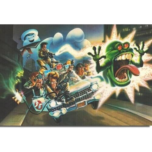 Ghostbusters Classic Movie Funny Silk Fabric Wall Poster Art Decor Sticker Bright