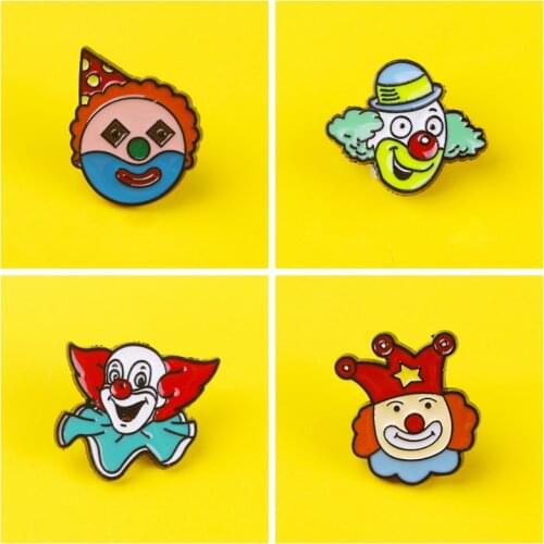 Clown Doll Enamel Icon Pin Anime Badge Metal Pins For Clothes Cute Brooches Bag Clothes Lapel Gift Icon Badge Jewelry Decoration