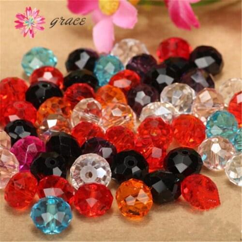 6mm 8mm 50pcs Round Clear Chinese Crystal Glass Cut Loose Spacer Beads Wholesale Wheel Shapes Fit Bracelets Jewelry Making
