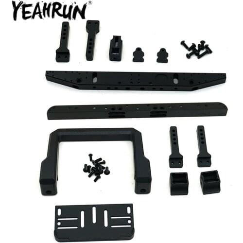 RC Models Metal Front Bumper Rear Bumper Set with Screws&Winch Mount for 1/10 RC Crawler Cars Axial TRX4 Upgrade Auto Parts