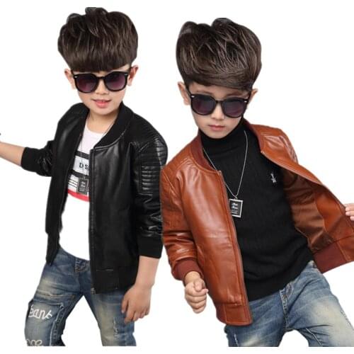 Fashion Baby Leather Boy Jacket Fleece Jacket Boys Coats Manteau Garcon Kids Jacket