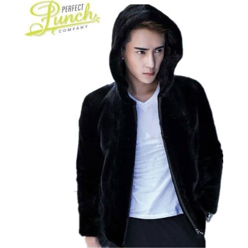 Coat Mens Winter Real Jacket Natural Mink Fur Luxury Warm Mens Jackets and Coats Plus Size 5xl Chaqueta Hombre MY1880