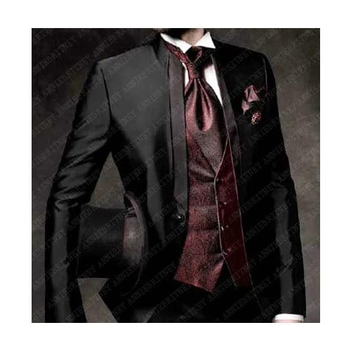 ANNIEBRITNEY Mens Wedding Suits 2019 Italian Design Custom Made Turquoise Smoking Tuxedo Jacket 3 Piece Groom Terno Suit For Men