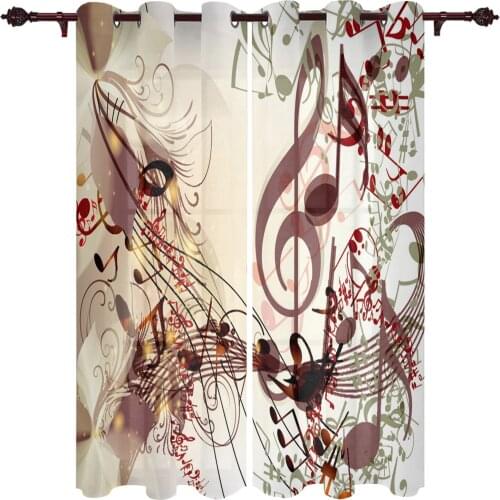 Musical Notes Octave Beautiful Image Window Curtains for Bedroom Home Decor Kitchen Drapes Christmas Living Room Curtains