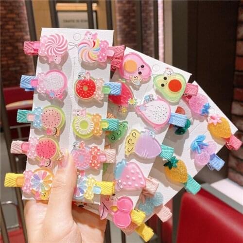 10 Piece Cute Hair Accessories Set For Girls Cartoon Hair Pins Baby Clip Kids Toddlers Barrettes Children Hair Styling Tools