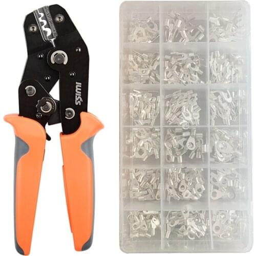 SN-06 Fork Bare Wire Terminals Crimping Plier Kit H/U-Shaped Connectors Cold Pressing Mini Hand Tool Wiring Plier Set 0.5-6mm²