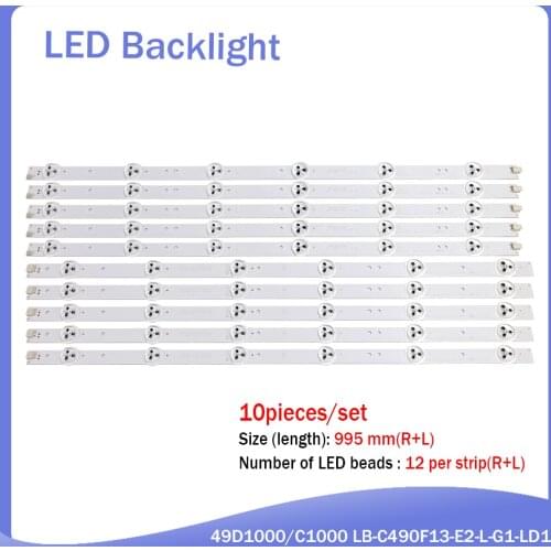 New 50pcs/ set of 49-inch LED TV backlight bar for C490F14-E1-L 49D1000/C1000 LB49002 V1 LB49002 V0